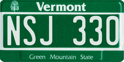 VT license plate NSJ330