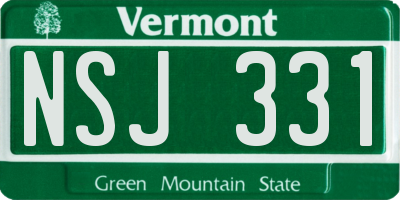 VT license plate NSJ331
