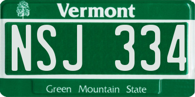VT license plate NSJ334