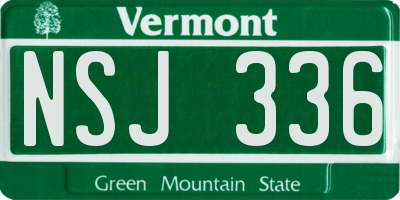 VT license plate NSJ336