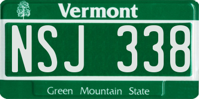 VT license plate NSJ338