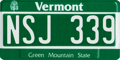 VT license plate NSJ339