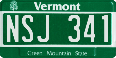 VT license plate NSJ341