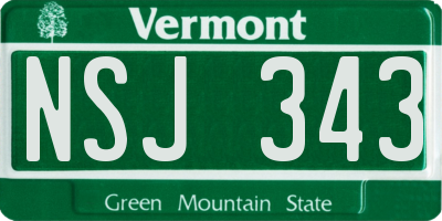 VT license plate NSJ343