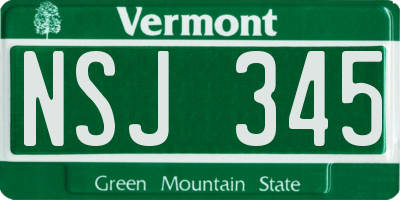 VT license plate NSJ345