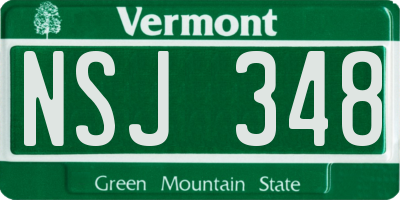 VT license plate NSJ348