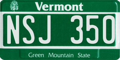 VT license plate NSJ350