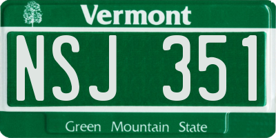 VT license plate NSJ351