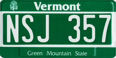 VT license plate NSJ357