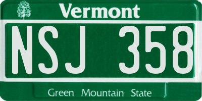 VT license plate NSJ358