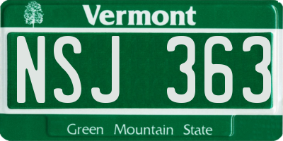 VT license plate NSJ363