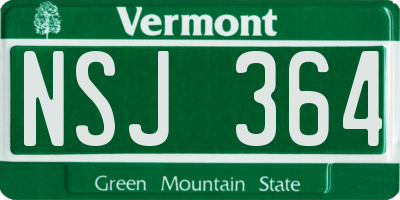 VT license plate NSJ364
