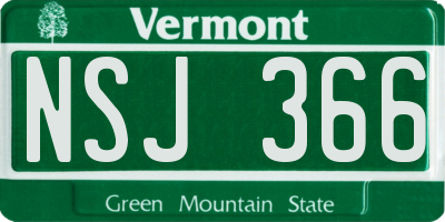VT license plate NSJ366