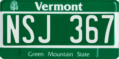 VT license plate NSJ367