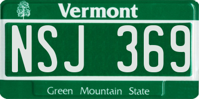 VT license plate NSJ369