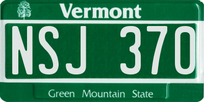 VT license plate NSJ370