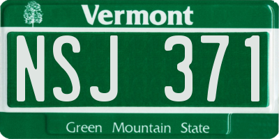 VT license plate NSJ371
