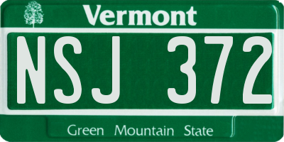VT license plate NSJ372