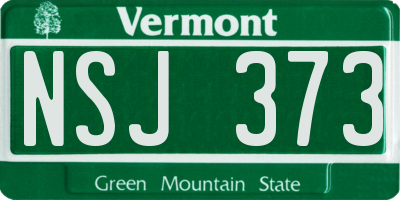 VT license plate NSJ373