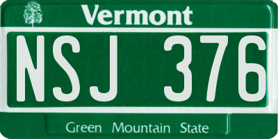 VT license plate NSJ376