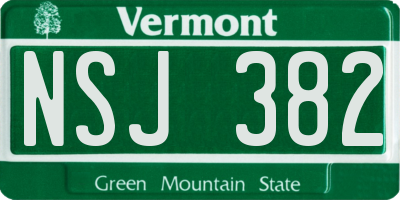 VT license plate NSJ382