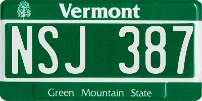 VT license plate NSJ387
