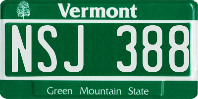VT license plate NSJ388