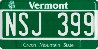 VT license plate NSJ399