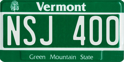 VT license plate NSJ400