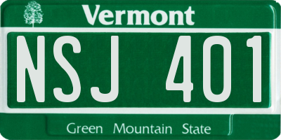 VT license plate NSJ401