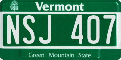 VT license plate NSJ407