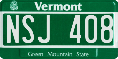 VT license plate NSJ408