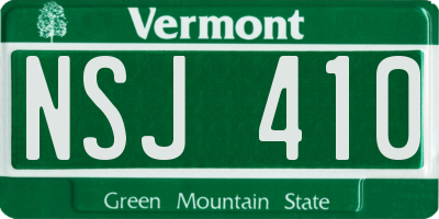 VT license plate NSJ410