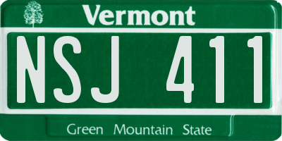 VT license plate NSJ411