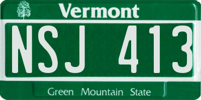 VT license plate NSJ413