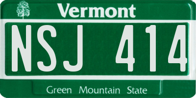 VT license plate NSJ414