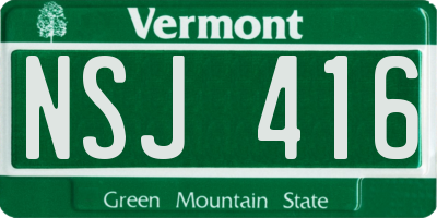 VT license plate NSJ416