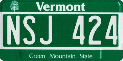 VT license plate NSJ424