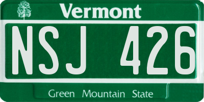 VT license plate NSJ426