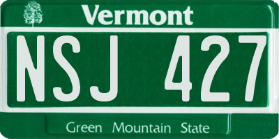 VT license plate NSJ427