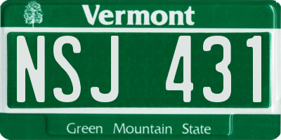 VT license plate NSJ431