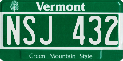 VT license plate NSJ432