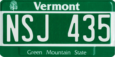 VT license plate NSJ435