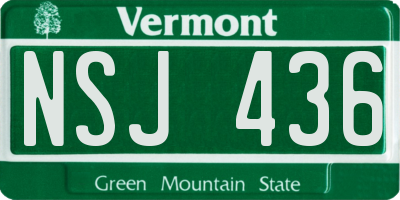 VT license plate NSJ436
