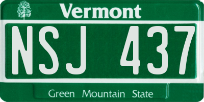 VT license plate NSJ437