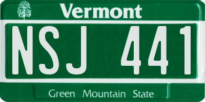 VT license plate NSJ441