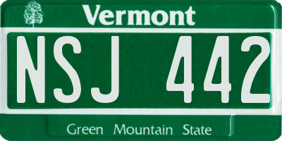 VT license plate NSJ442