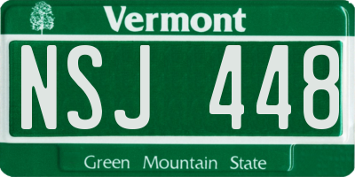 VT license plate NSJ448