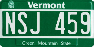 VT license plate NSJ459