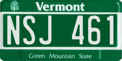 VT license plate NSJ461
